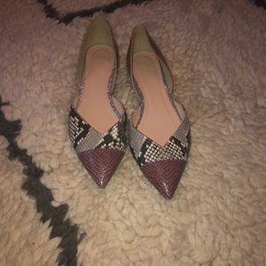 Jcrew Sadie flat in snakeskin printed leather